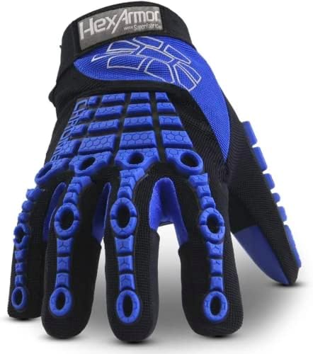 HexArmor Cut-Resistant Impact Protection Padded-Palm Work Gloves | Chrome Series® 4024 | Medium