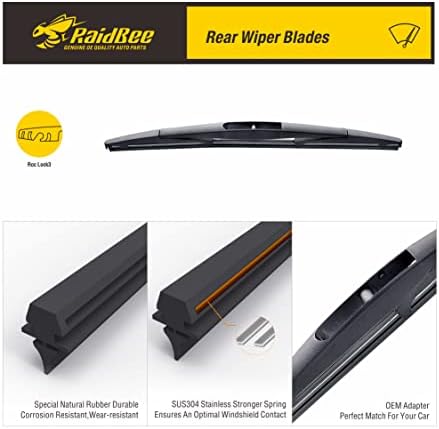 Rear Wiper Blade, 12 inch Rear Windshield Wiper Blades for Original Equipment Replacement, Compatible for Toyota Corolla Hatchback 2022-2019, Nissan Versa 2019-2014 + More(H306/12-B)