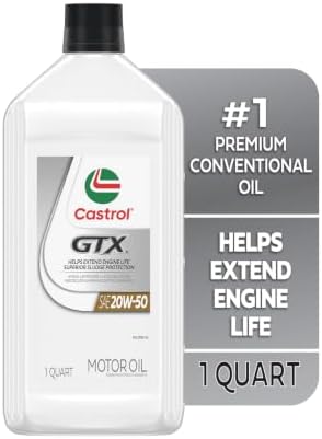 Castrol GTX 20W-50 Conventional Motor Oil, 1 Quart, Pack of 6