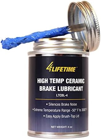 High Temp Ceramic Brake Lubricant - Superior Heat Resistance, Prevents Seizing, Stops Squeaking - Easy Application 4oz Brush Top Can