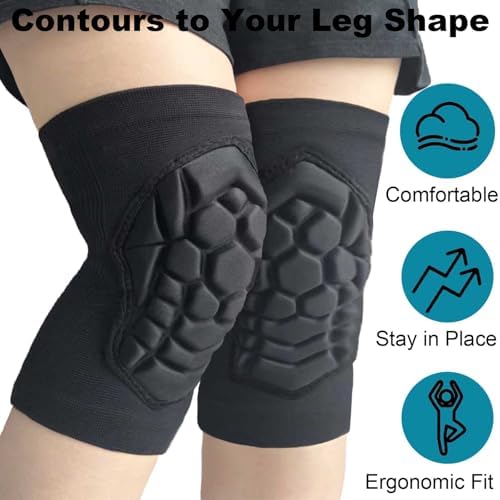 Wrestling Knee Pads for Men Women, Flexible Lightweight Foam Pad, Black M