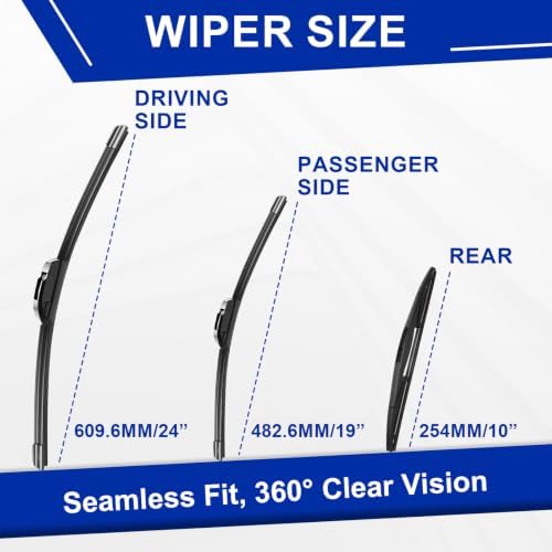 KAIYI 3 Pack Windshield Wipers Compatible with Infiniti QX80 2014-2024