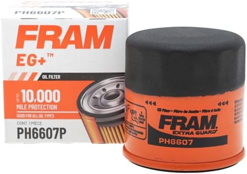 FRAM EG+ PH6607P, 10K Mile Change Automotive Replacement Interval Spin-On Engine Oil Filter for Select Vehicle Models