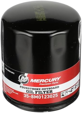 Mercury 8M0123025 Replacement Oil Filter for Select Mercury V6 and V8 FourStroke Outboards