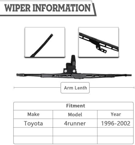 Rear Wiper Blade Replacement for Toyota 4Runner 3rd gen 1996-2002