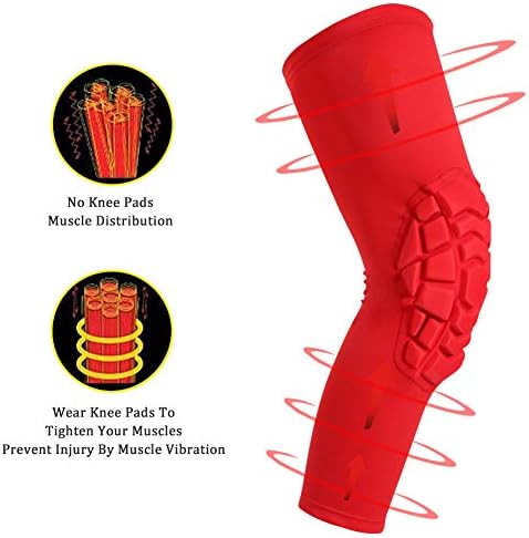 SZKANI Knee Pads Compression Leg Sleeve Knee Sleeve for All Sports Wrestling Protector Gear, 1 Pair of Knee Paded