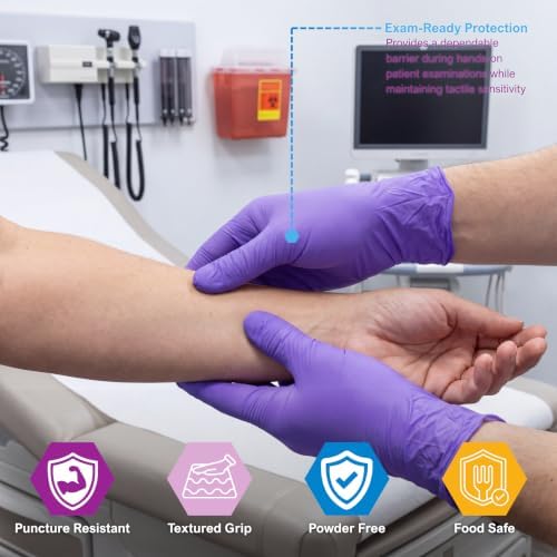 MedPride Powder-Free Nitrile Exam Gloves, Large, Case/1000 (10 Boxes of 100)