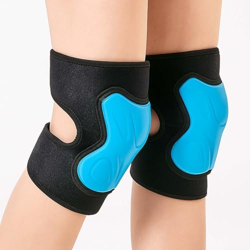Knee Pads for Men Women, Adjustable Flexible Knee Padding, Blue L (1 Pair)