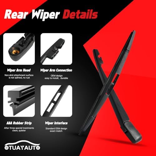 OTUAYAUTO Rear Wiper Arm Blade Set - Replacement for Nissan Murano 2004-2015, Nissan Cube 2009-2015 OE:287811FC0A