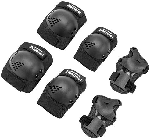 BOSONER Kids/Youth Knee Pad Elbow Pads for Roller Skates Cycling BMX Bike Skateboard Inline Rollerblading, Skating Skatings Scooter Riding Sports