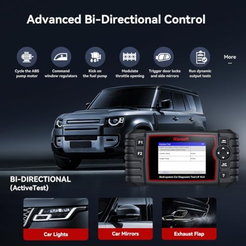 iCarsoft LR V3.0 2026 Ver Bidirectional OBD2 Scanner for Most Land Rover/Jaguar from 1996-2025 Full Systems Diagnostic Scan Tool 36 Services 118 Graphic Data Engine Transmission ABS Car Code Reader