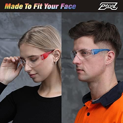 24 Pack Safety Glasses in 6 Galaxy Colors Proective Goggles Anti Scratch, Impact Resistant Clear Eyewear Unisex with ANSI Z87.1 for Laboratory, Shooting, Construction