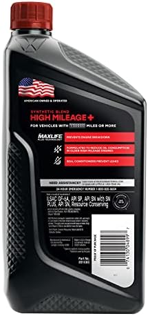 Valvoline High Mileage 150K with Maxlife Plus Technology Motor Oil SAE 5W-20 1 QT (Pack of 2)