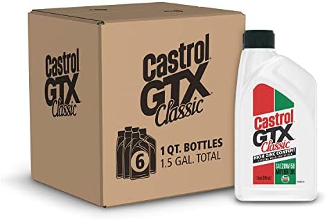 Castrol GTX Classic 20W-50 Conventional Motor Oil, 1 Quart, Pack of 6