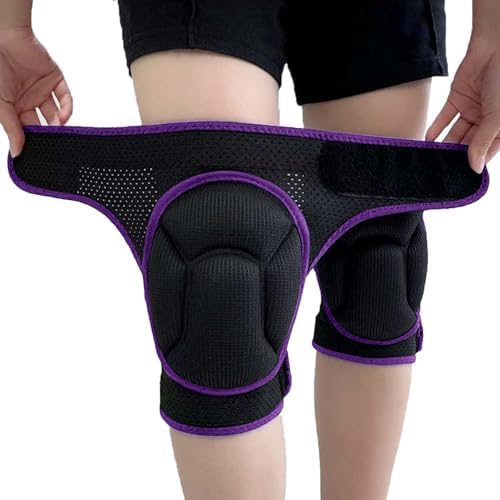 Gardening Knee Pads for Women Mens, Breathable Adjustable, Purple L, 1 Pair