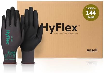 Ansell HyFlex Multi-Purpose Touchscreen Work Gloves with Aerofit Precision Comfort Technology