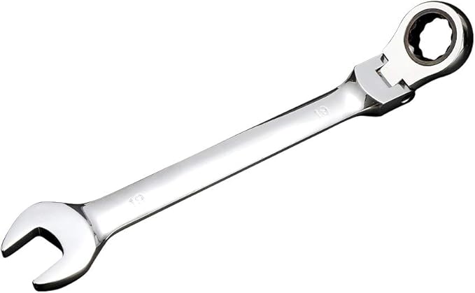 FLZOSPER 12-Piece Flexible Head Ratcheting Wrench Set，Metric Combination Spanner Kit, 8-19mm Chrome Vanadium Steel Ratchet Wrench Set with Portable Suspended Toolbox