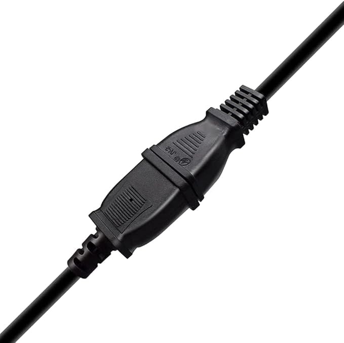 Toptekits (9.8ft/3m) USA Outlet Saver Power Extension Cord Cable 125V 10A 2-Prong 2 Outlets for NEMA 5-15P to NEMA 5-15R (9.8ft/3m)