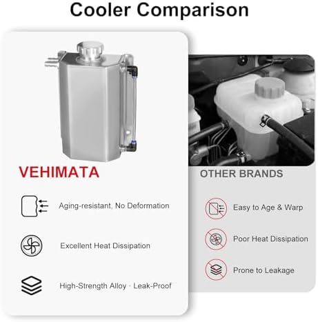 Coolant Reservoir Tank, 2L Aluminum Radiator Overflow Tank Silver