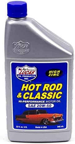 Lucas Oil 10689 Hot Rod and Classic Car SAE 20W-50 Motor Oil - 1 Quart (Pack of 6)