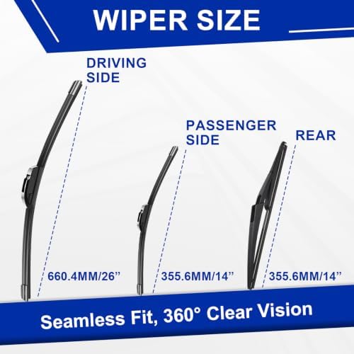 KAIYI 3 Pack Windshield Wipers Compatible with Versa Hatchback 2007-2012