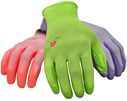G & F Products Women's Gardening Gloves, Micro Foam Nitrile Coated Work Gloves for Gardening, Yard Work & Pruning