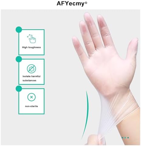Clear Vinyl Gloves, Powder-Free & Latex-Free, Disposable Cleaning Gloves, 5 Mil, 1000 Count, Small
