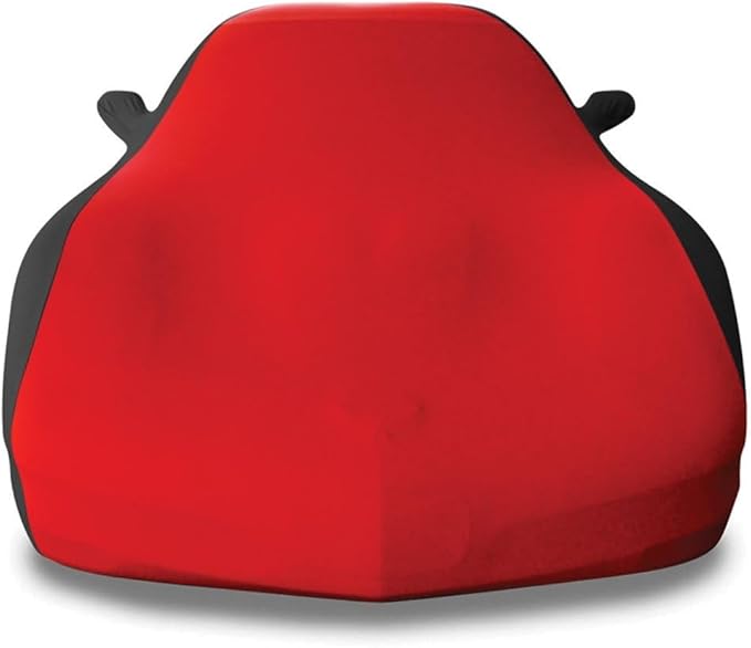C4 Corvette Indoor Car Cover - Custom Fit Ultraguard Stretch Satin Sport Series - The Ultimate High End Fit for 1984-1996 C4, Z51, GS, ZR1 Convertible, Hardtop Corvettes (Red/Black)