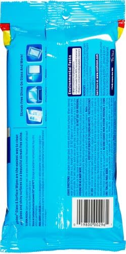 Windex Wipes Glass Cleaning, Pre-Moistened Glass and Surface Wipes to Clean Home Surfaces, Household Essentials, Original Scent, 38 Count (Pack of 2)