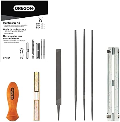 Oregon Universal Chainsaw Field 7pc Sharpening Kit & Grease Gun for Chainsaws, Pre Loaded All Purpose Lubricant, Easy Refill, Universal for Most Makes/Models of Saw Chains