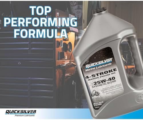 Quicksilver 25W-40 Synthetic Blend 4-Stroke Marine Engine Oil, 1 Gallon
