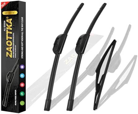 26"+17"+12" Windshield Wiper Blade Replacement Kit for 2014-2021 Rogue / 2013-2021 Pathfinder - OEM Quality All Season Windshield Wiper U/J Hook (Set of 3)