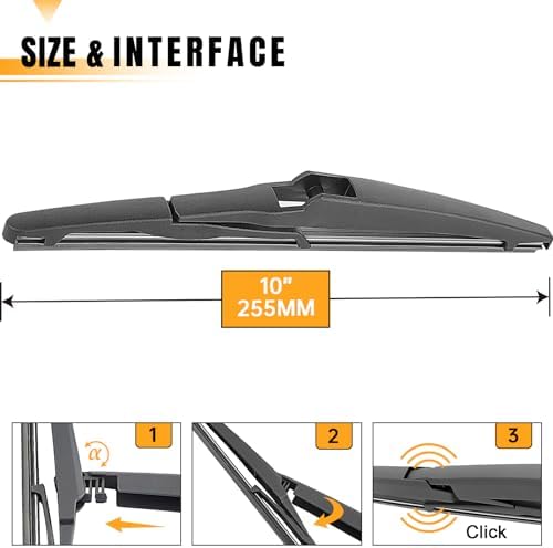 AUTOBOO 10" Rear Wiper Blade Replacement for Toyota RAV4 Highlander Compass
