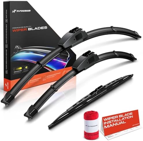 A-Premium 20"+18"+14" Windshield Wiper Blades with Wear Indicator & Towel