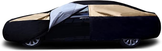 Titan Premium Multi-Layer PEVA Car Cover for Sedans 186-202". Waterproof, UV Protection, Anti-Scratch Protective Lining, Driver-Side Zippered Opening. Fits Camry, Accord and More.