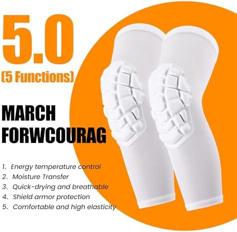 Basketball knee pads, compression leg covers for teenagers and adults, wrestling knee pads, football volleyball, pickleball, weightlifting knee pads (1 pair) (White, X-Small)