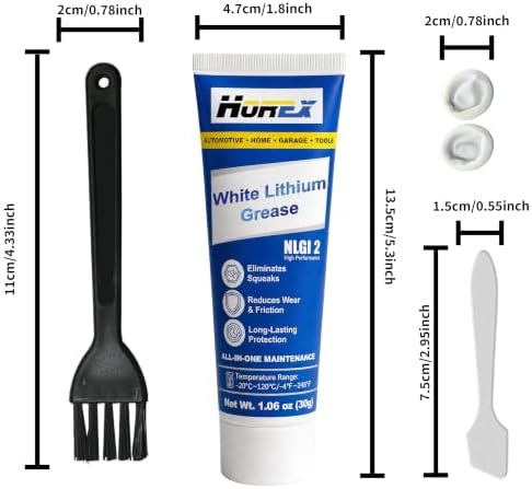 White Lithium Grease Tube Automotive Lubricant 1oz Multi-Purpose Lube