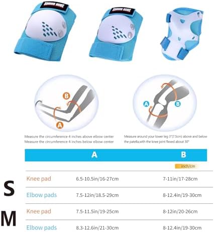 Kids Protective Gear Knee Pads Elbow Pads & Wrist Guards for Roller Skating