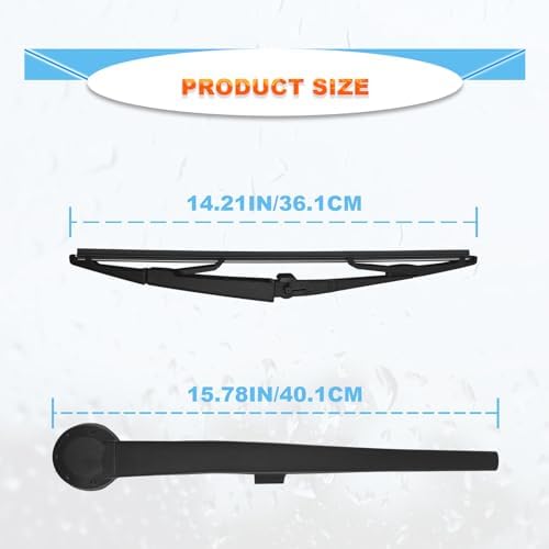 14in Rear Windshield Wiper Blade Kit, 2 Pack, Compatible With Grand Cherokee 2005-2010