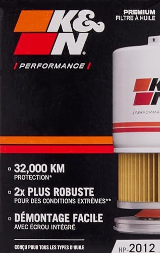 K&N Premium Oil Filter: 20,000 Mile Engine Protection with Wrench Off Nut: Compatible with GMC/Cadillac/Chervolet/Buick (See Product Description for Select Models) HP-2012 (Pack of 12)