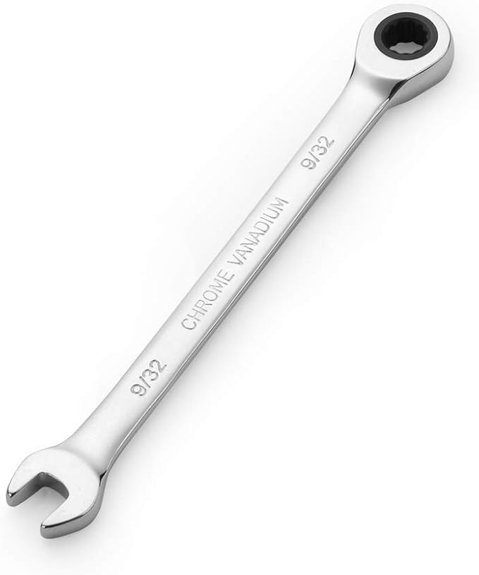 FLZOSPER 9/32 in. SAE Ratchet Wrench,Box End Head 72-Tooth Ratcheting Combination Wrench Spanner