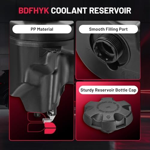 BDFHYK Coolant Reservoir Expansion Tank with Cap for BMW X5 2007-2019 X6 2008-2019, Front Pressurized Coolant Recovery Tank, 1.6 L at MAX Level, Replaces 603-361 17137552546 17117639021 17137647290