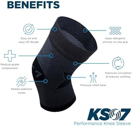 OrthoSleeve Knee Brace for ACL, MCL, Injury Recovery, Meniscus Tear, knee pain, aching knees, patellar tendonitis and arthritis (3XL, Black, Single)