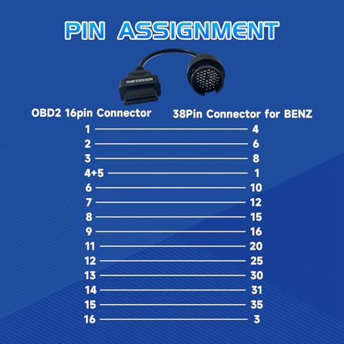 OBD2 to OBD1 Cable for MB Benz 38 Pin OBD2 Adapter Diagnostic Connector