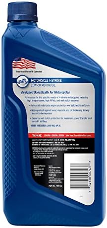 Valvoline 4-Stroke Motorcycle SAE 20W-50 Motor Oil 1 QT (Pack of 4)