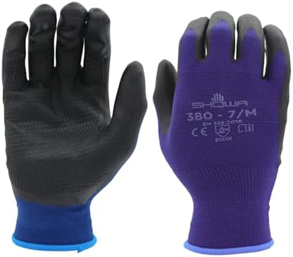 SHOWA 380 Foamed Nitrile Palm Coated General Purpose Work Gloves with Nylon Liner, 13-Gauge, X-Large (1 Pair)