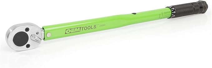 OEMTOOLS 25689 1/2 Inch Drive Click-Style Torque Wrench, 10-150 Ft/Lb., Clicks at Desired Torque, Torque Wrench 1/2 Drive, Lug Wrench, Tire Wrench