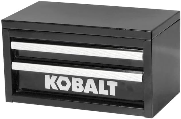 Mini 2-Drawer Steel Tool Box Black