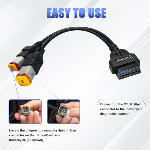 Obd2 Cable for Harley 4pin+6pin 2 in 1 Motorcycle OBD Adapter Cable