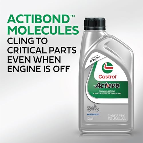 Castrol Actevo 4T 20W-50 Synthetic Blend Motorcycle Oil, 1 Quart, Pack of 6